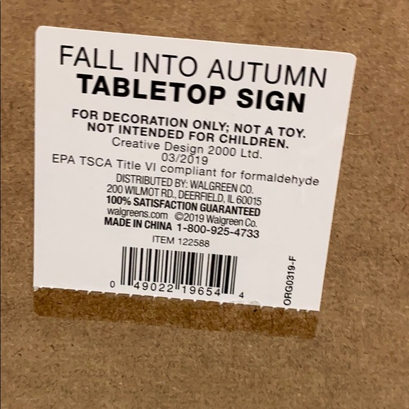 Fall table top sign NWT - Picture 2 of 3